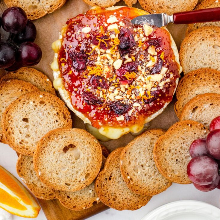 Image for Baked Brie with Fig Jam & Cranberries – An Easy & Elegant Appetizer Recipe