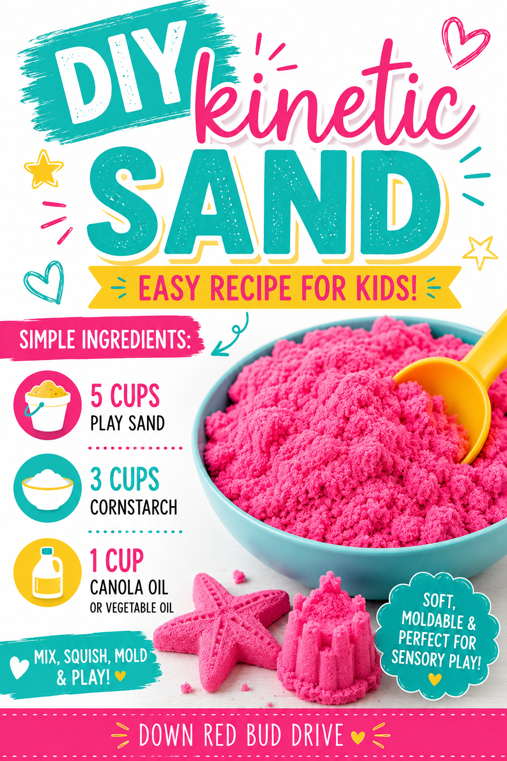 DIY Kinetic sand sensory play recipe 