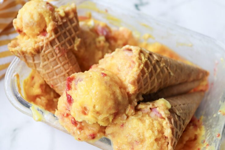Homemade rainbow sherbet