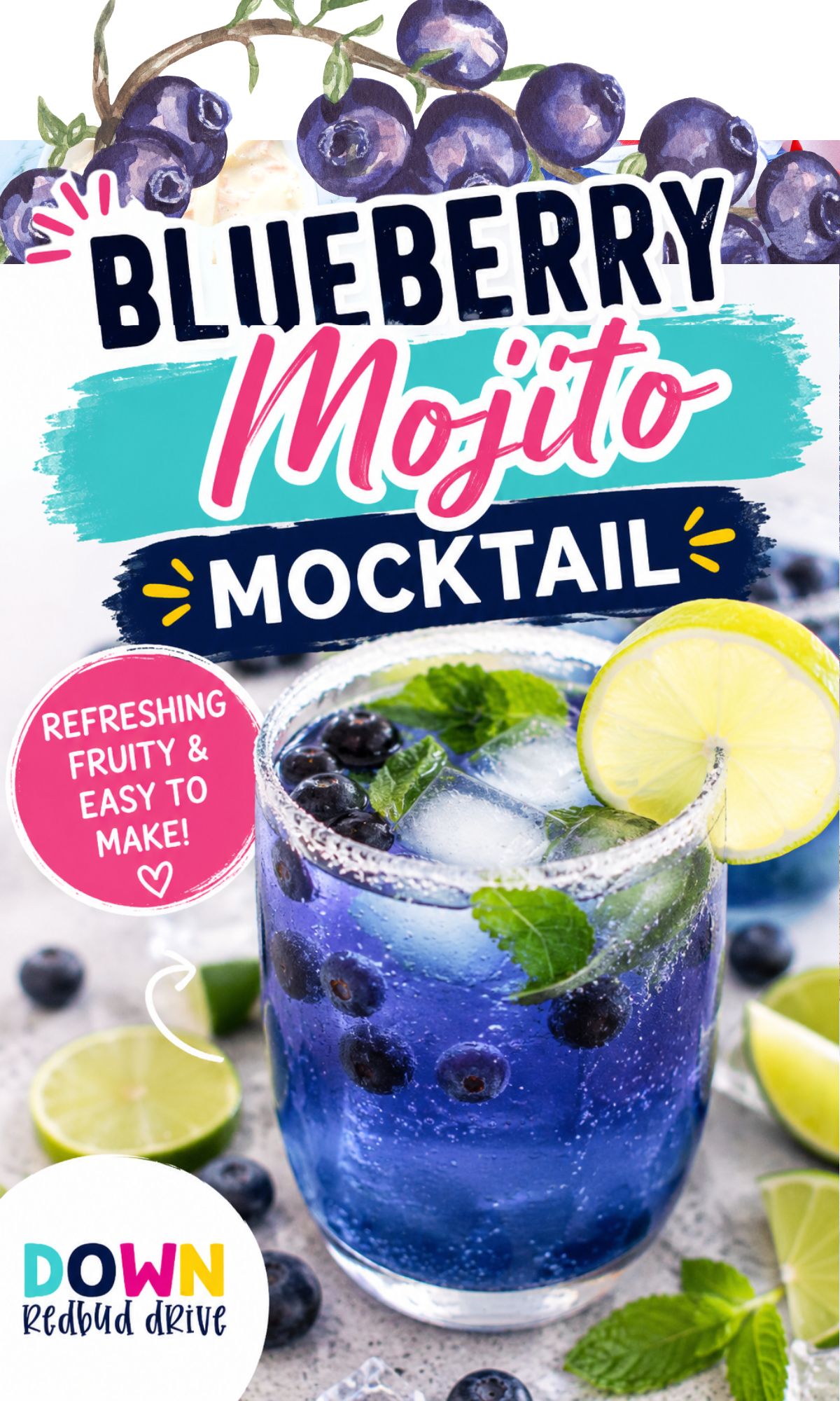 blueberry mojito mocktail 