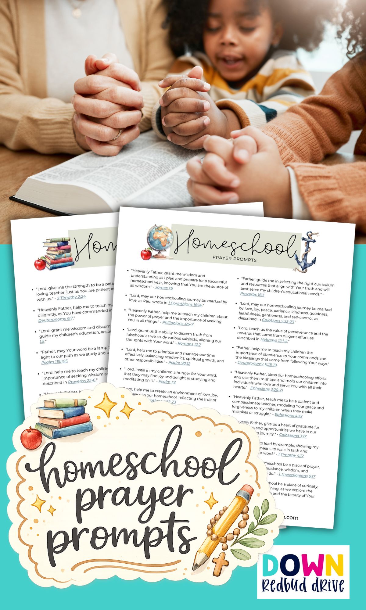 homeschool prayer prompts printable