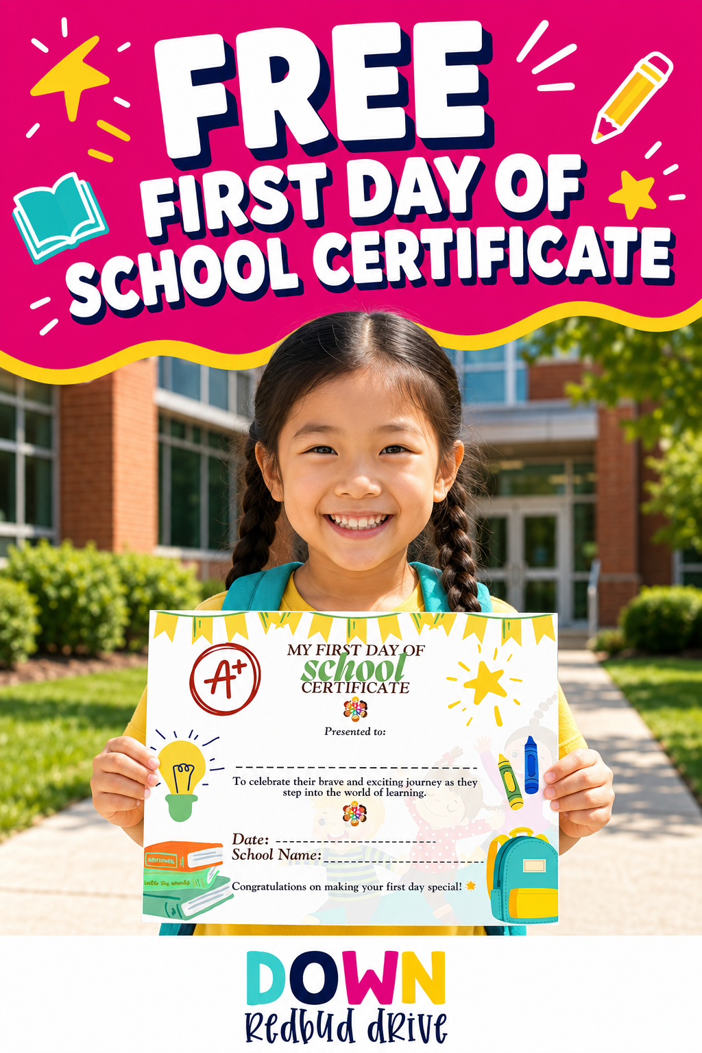 first day of school printable certificates