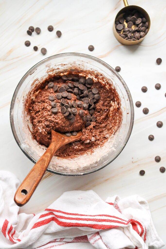 folding in chocolate chips