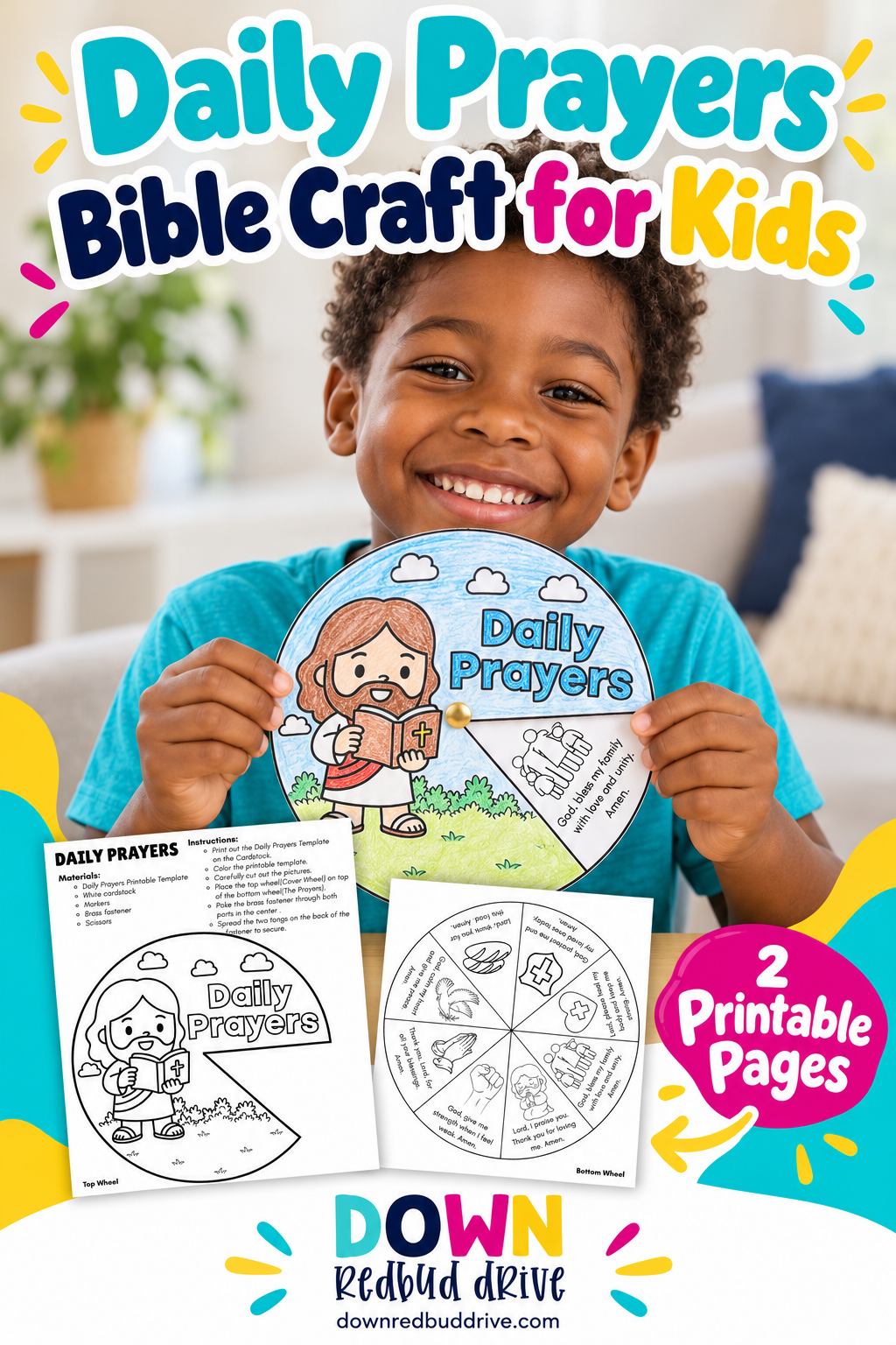 printable daily prayers bible craft for kids