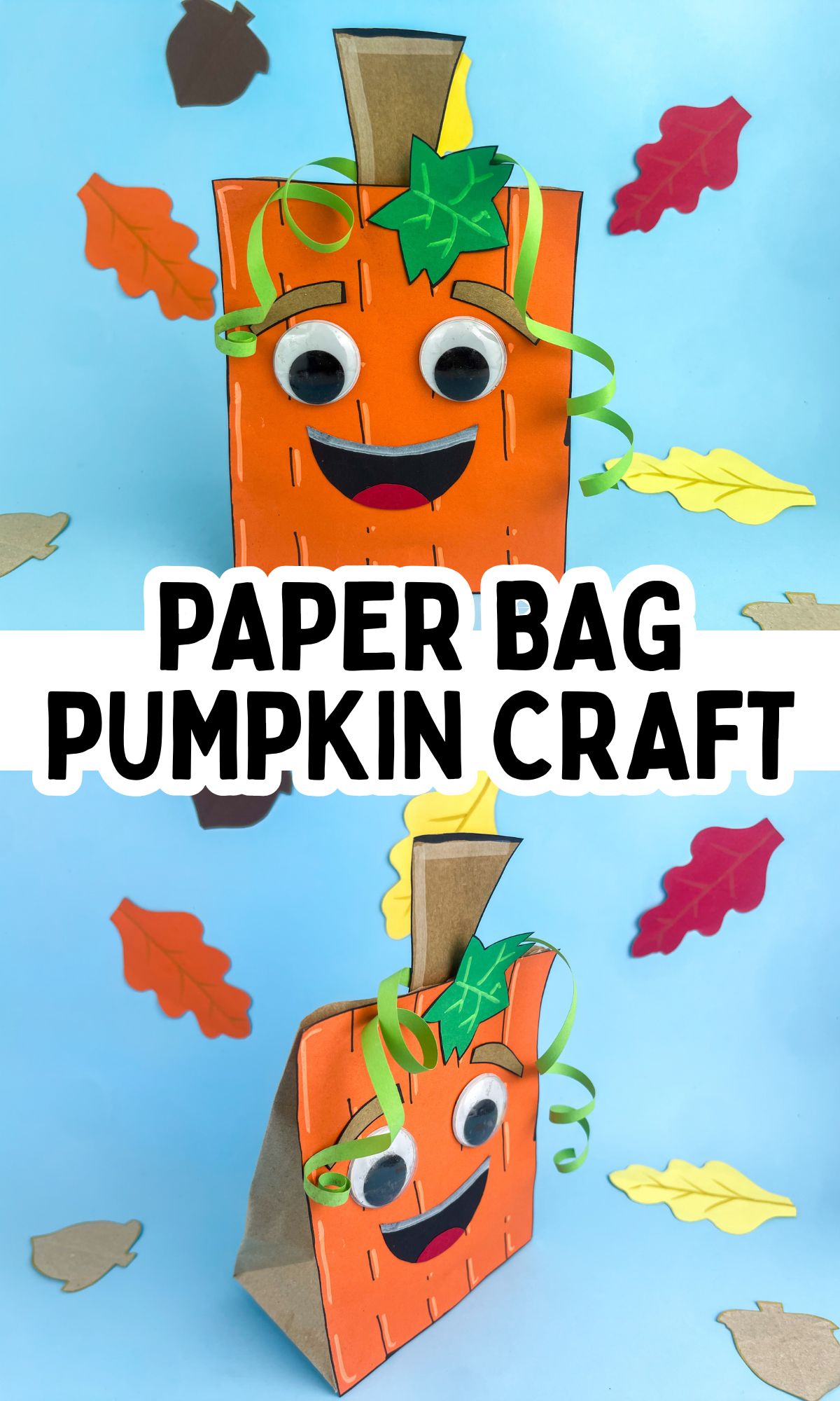 paper bag pumpkin craft