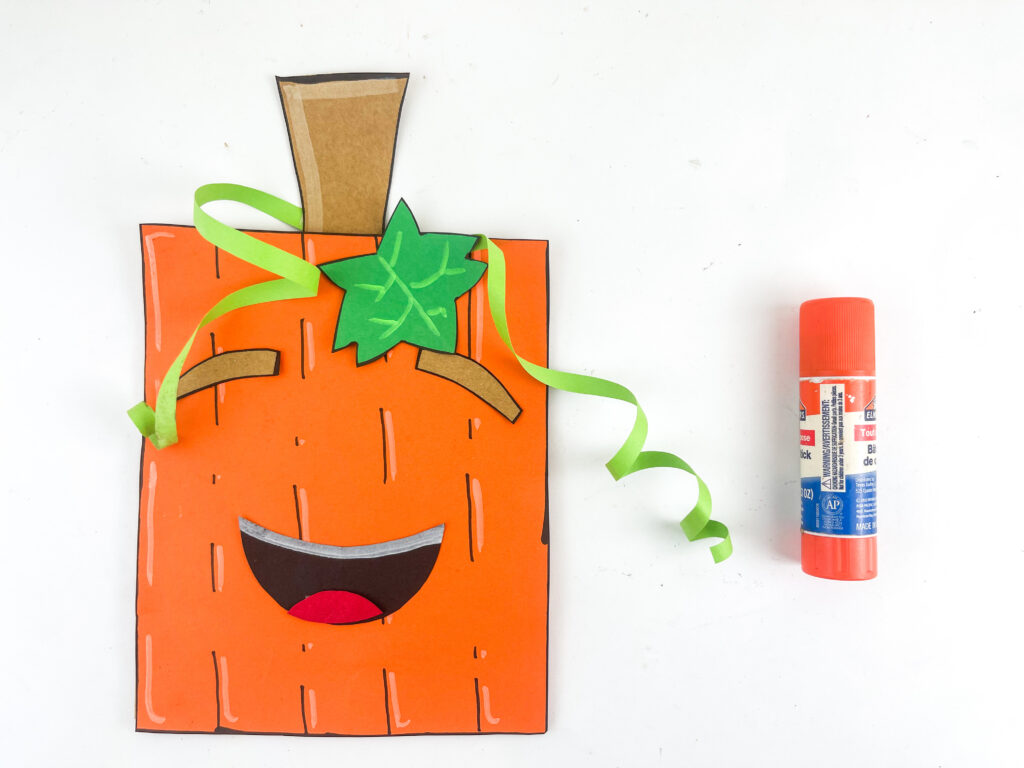making paper bag pumpkin craft