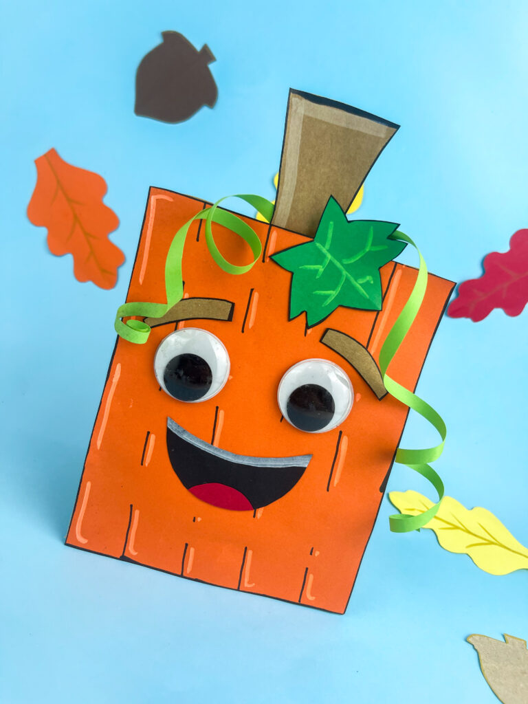 paper bag pumpkin craft