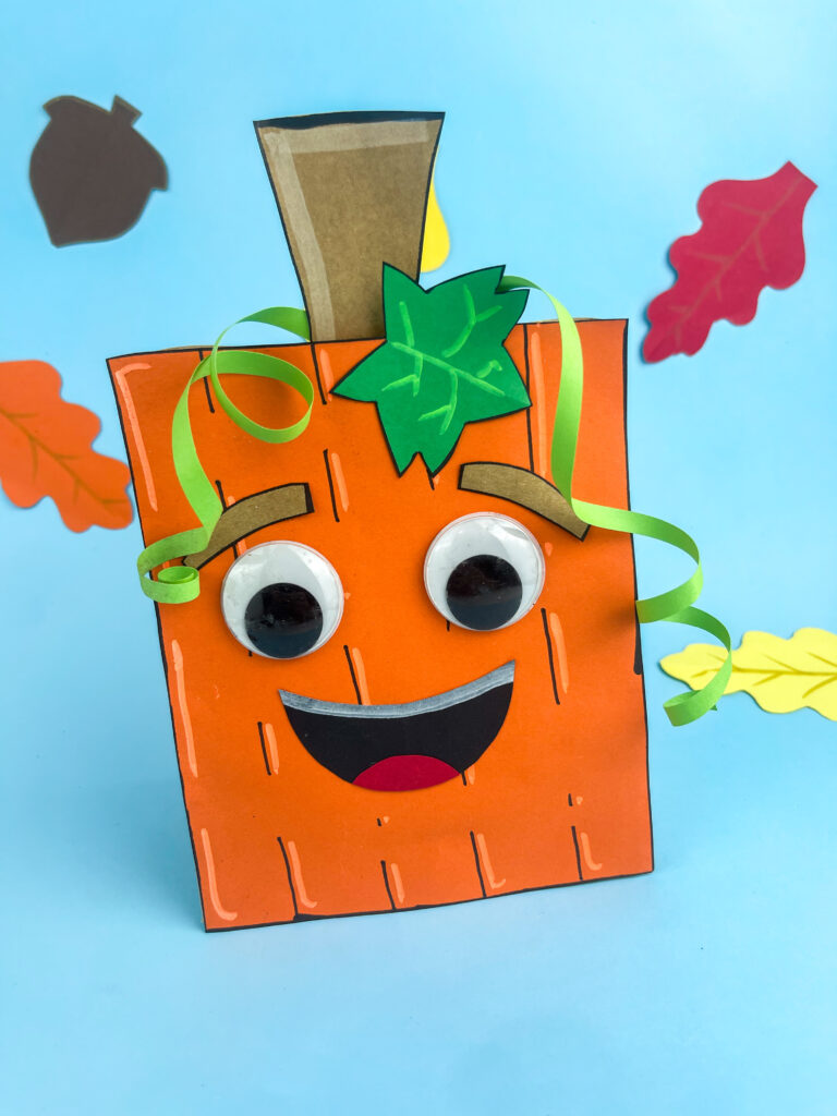 paper bag pumpkin craft