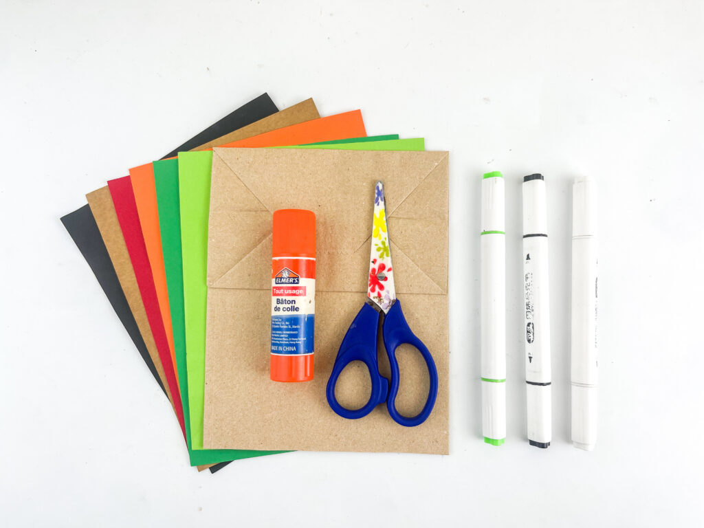 craft supplies for paper bag pumpkin craft