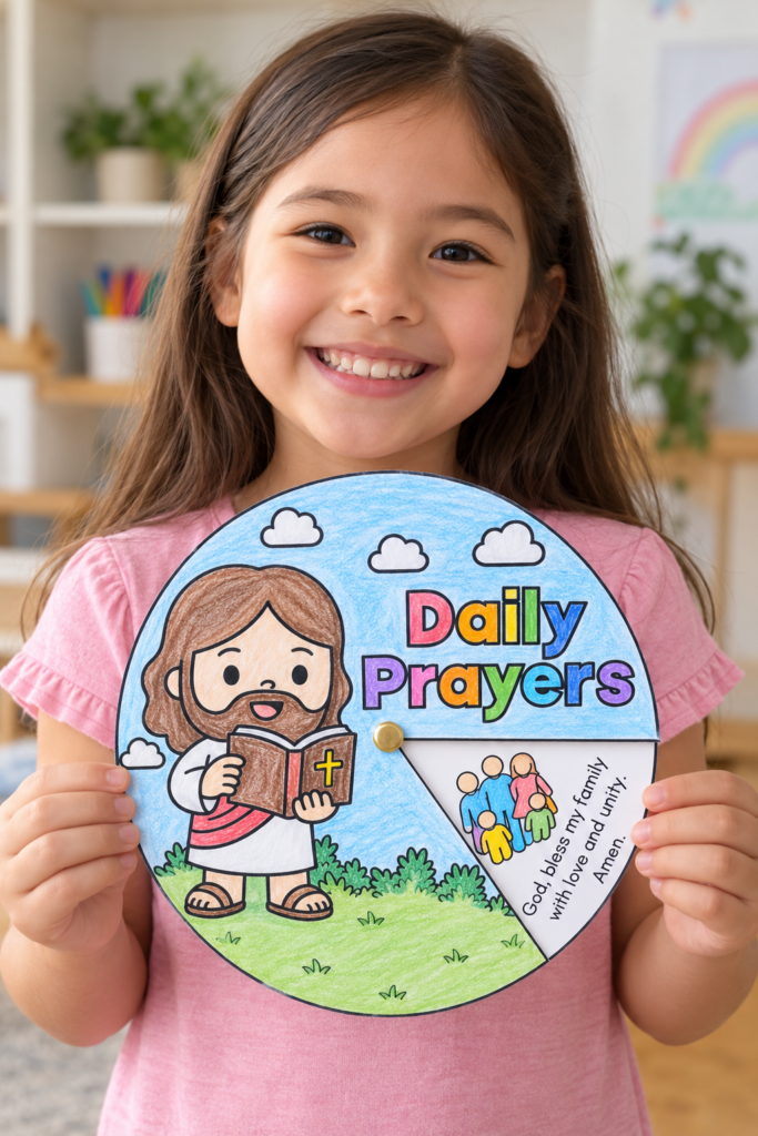 printable daily prayers bible craft for kids