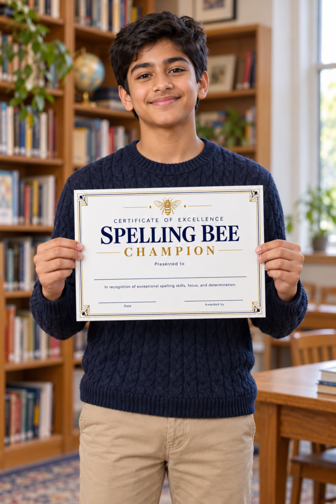 teen spelling bee printable certificates 