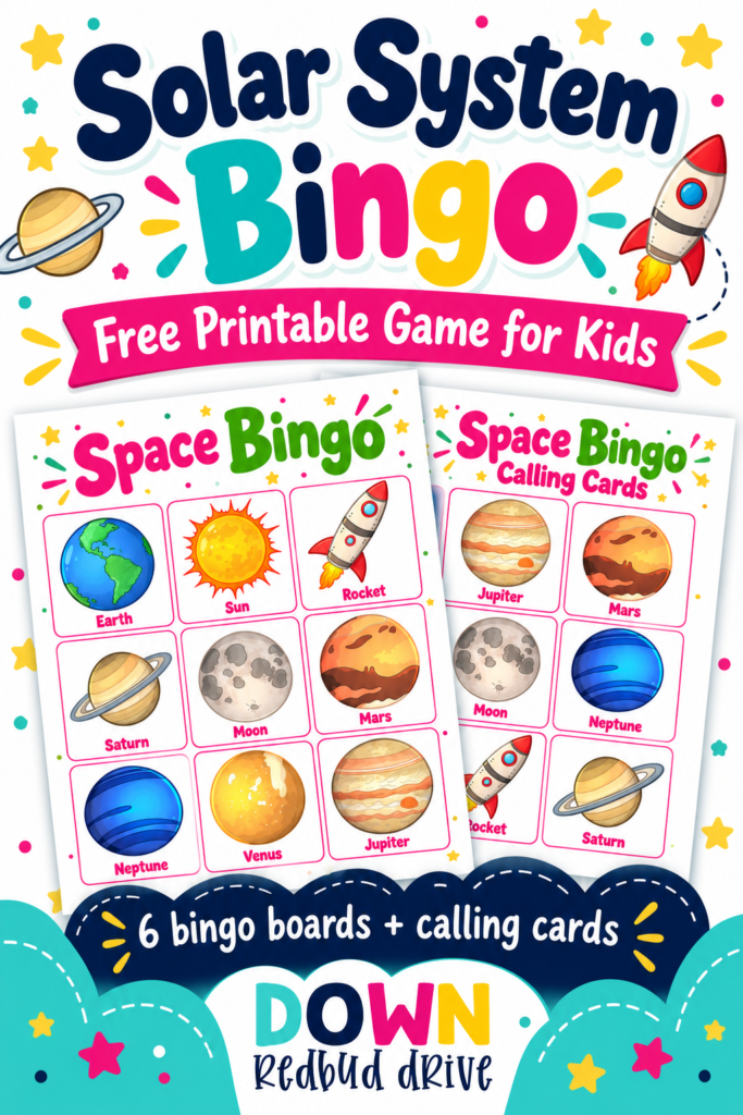 printable solar system bingo